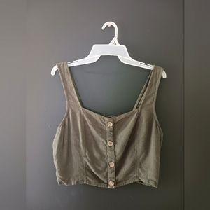 AEROPOSTALE WOMEN'S LARGE OLIVE GREEN CROP TOP💚